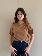Blusa mezze maniche plissettata