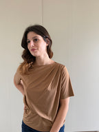 Blusa mezze maniche plissettata
