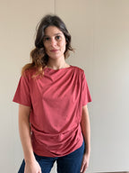 Blusa mezze maniche plissettata