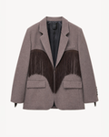 Blazer oversize con frange