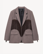 Blazer oversize con frange