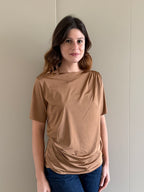 Blusa mezze maniche plissettata
