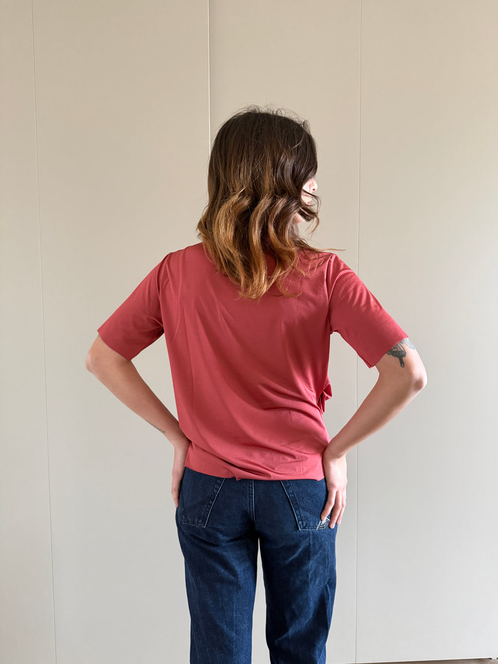 Blusa mezze maniche plissettata