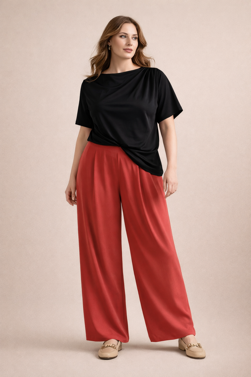 Blusa mezze maniche plissettata