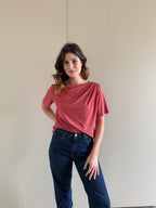 Blusa mezze maniche plissettata